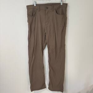 Prana Men's Brion Slim Pant Stretch Hiking Casual Chino Trail Brown 34 x 32